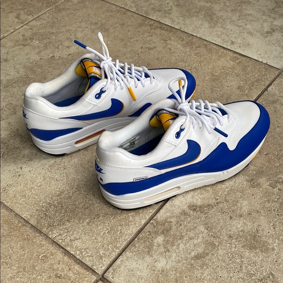 Nike Men's Air Max 1 SE Blue and White Sneakers - Picture 3 of 16